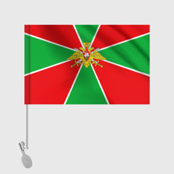 Флаг с принтом Пограничные войска для любого человека, вид спереди №2. Цвет основы: белый