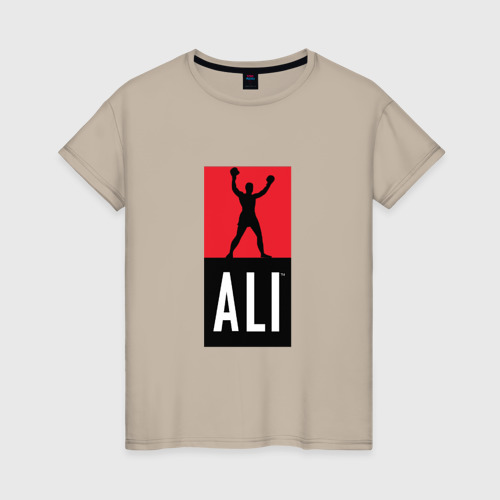 Женская футболка хлопок с принтом Ali by boxcluber, вид спереди #2