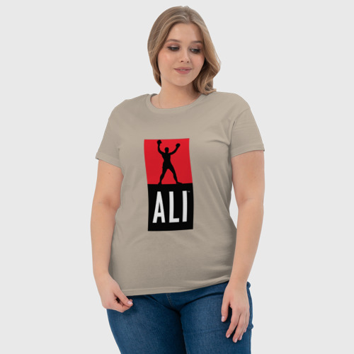 Женская футболка хлопок с принтом Ali by boxcluber, фото #4