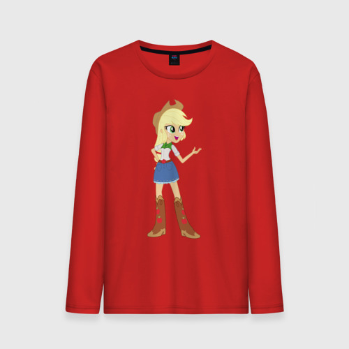 Мужской лонгслив хлопок Applejack Equestria Girls, цвет красный