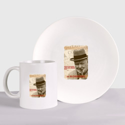 Набор: тарелка + кружка Черчилль