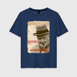 Женская футболка хлопок Oversize Черчилль
