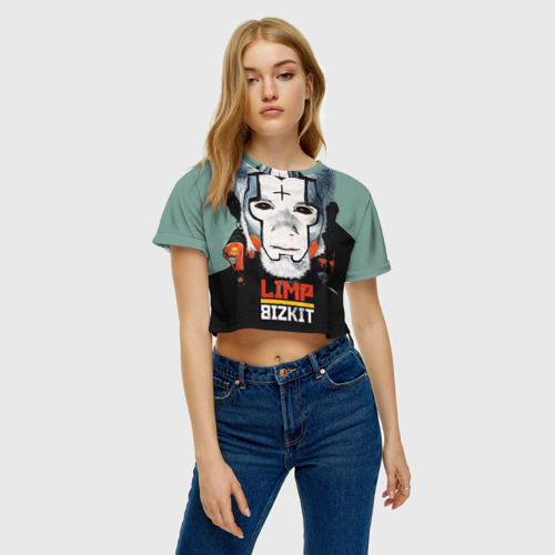 Женская футболка Crop-top 3D Limp Bizkit, цвет 3D печать - фото 4
