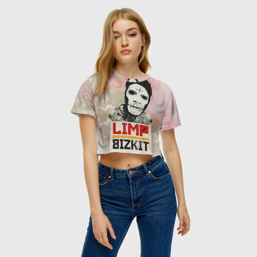 Женская футболка Crop-top 3D Limp Bizkit, цвет 3D печать - фото 4