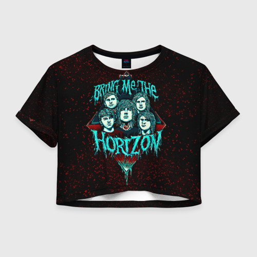 Женская футболка Crop-top 3D Bring Me The Horizon, цвет 3D печать