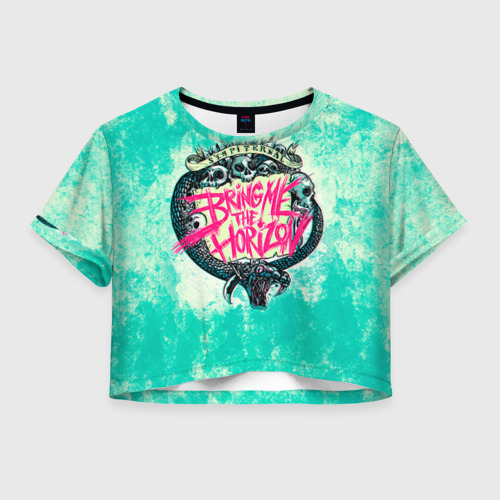 Женская футболка Crop-top 3D Bring Me The Horizon, цвет 3D печать