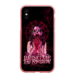 Чехол для iPhone XS Max матовый Bring Me The Horizon - девушка зомби ест сердце