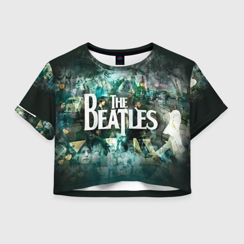 Женская футболка Crop-top 3D The Beatles, цвет 3D печать