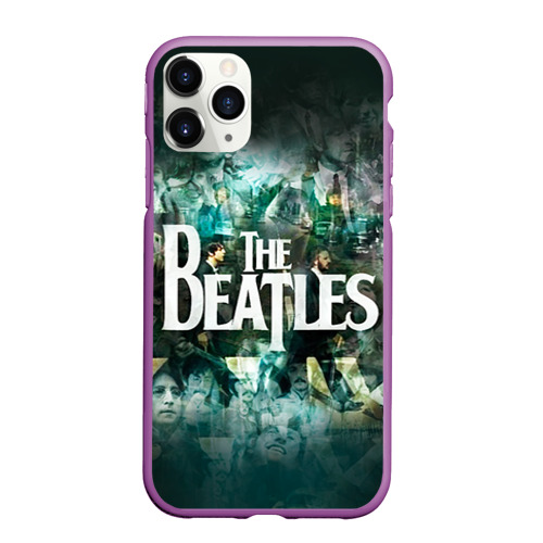 Чехол для iPhone 11 Pro Max матовый The Beatles, цвет фиолетовый