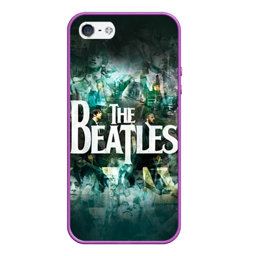 Чехол для iPhone 5/5S матовый The Beatles, цвет фиолетовый