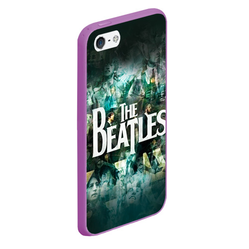 Чехол для iPhone 5/5S матовый The Beatles, цвет фиолетовый - фото 3
