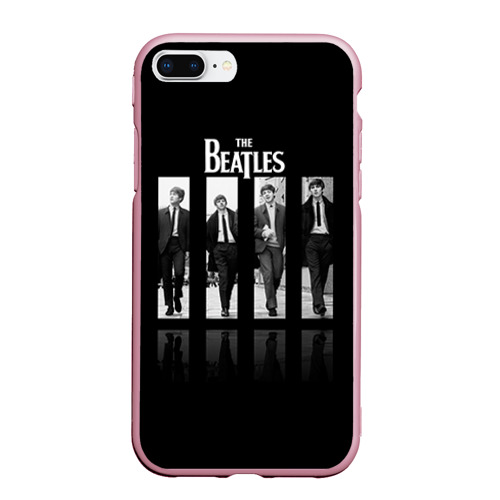 Чехол для iPhone 7Plus/8 Plus матовый The Beatles, цвет розовый