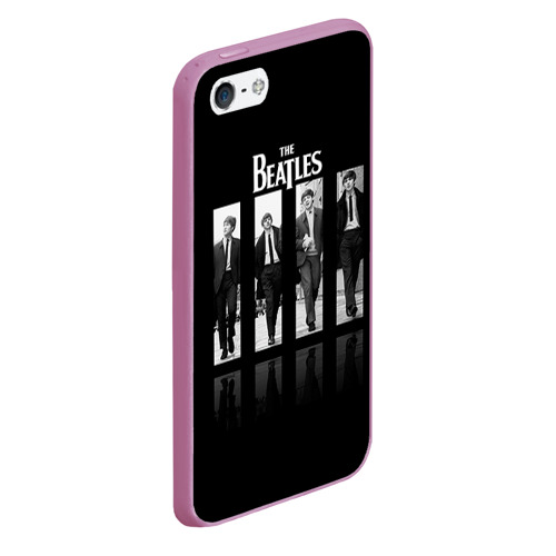 Чехол для iPhone 5/5S матовый The Beatles, цвет розовый - фото 3