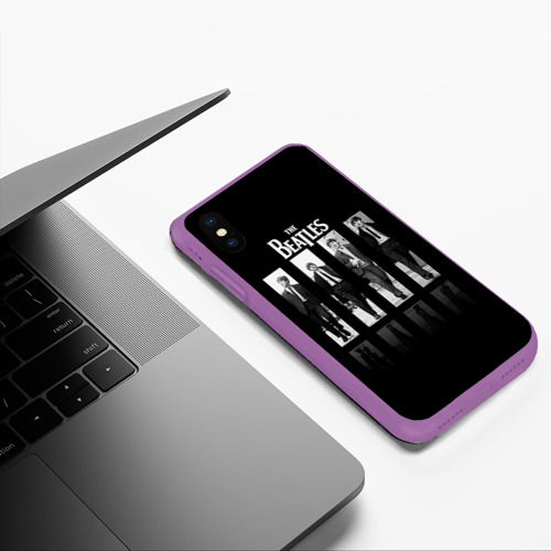 Чехол для iPhone XS Max матовый The Beatles, цвет фиолетовый - фото 5