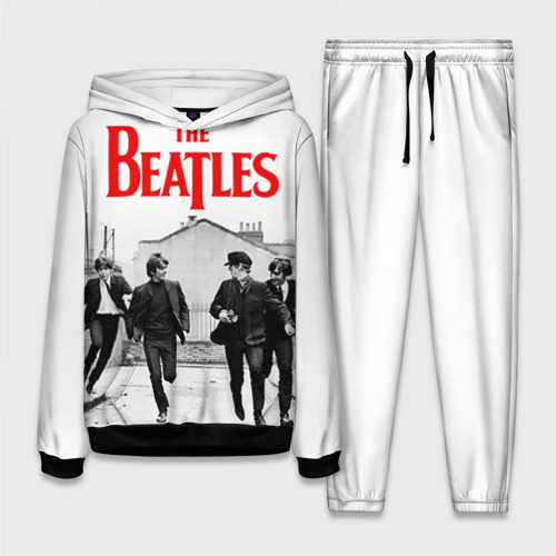 Женский костюм с толстовкой 3D The Beatles, цвет черный