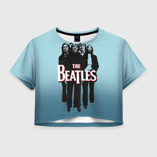 Женская футболка Crop-top 3D The Beatles, цвет 3D печать