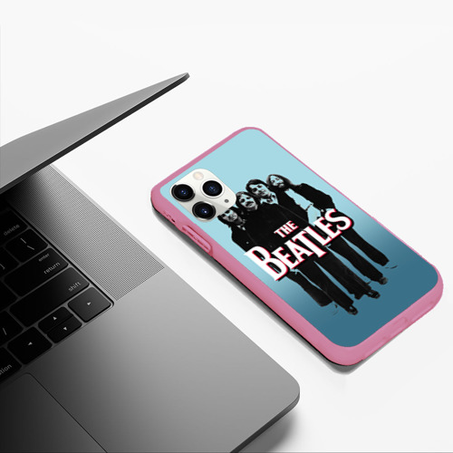 Чехол для iPhone 11 Pro Max матовый The Beatles, цвет малиновый - фото 5