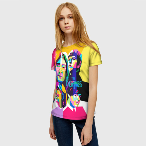 Женская футболка 3D The Beatles, цвет 3D печать - фото 3