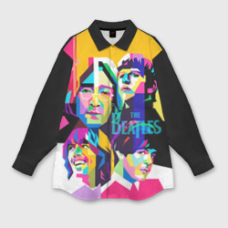 Женская рубашка oversize 3D The Beatles