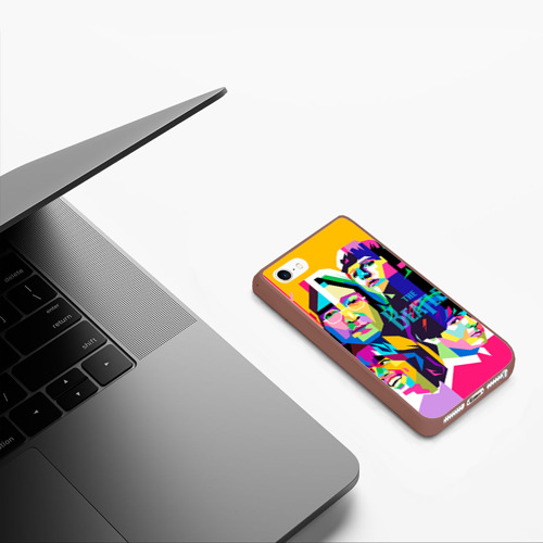 Чехол для iPhone 5/5S матовый The Beatles, цвет коричневый - фото 5