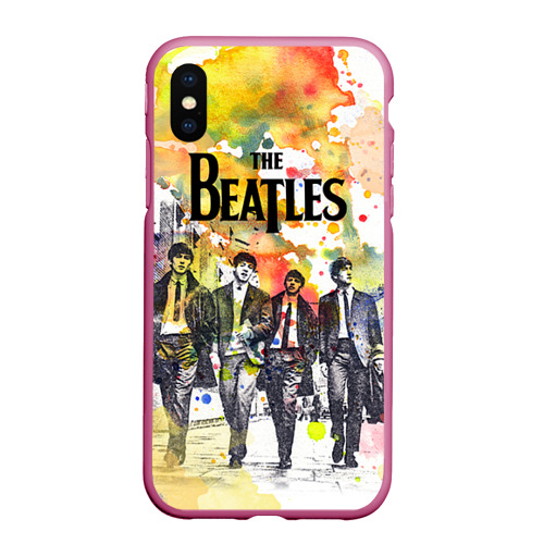 Чехол для iPhone XS Max матовый The Beatles, цвет малиновый