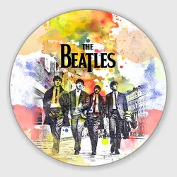 Круглый коврик для мышки The Beatles