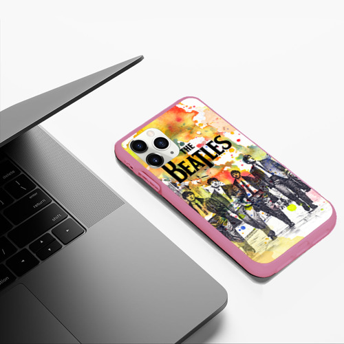 Чехол для iPhone 11 Pro Max матовый The Beatles, цвет малиновый - фото 5