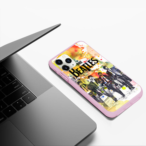 Чехол для iPhone 11 Pro Max матовый The Beatles, цвет розовый - фото 5