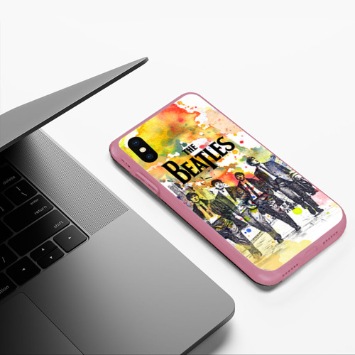 Чехол для iPhone XS Max матовый The Beatles, цвет малиновый - фото 5