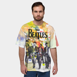 Мужская футболка oversize 3D The Beatles - фото 2