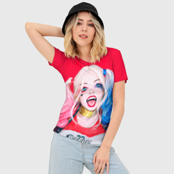 Женская футболка 3D Slim Кавайная Харли Квинн - фото 2