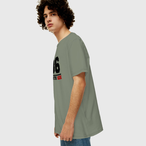 Мужская футболка хлопок Oversize с принтом North side, вид сбоку #3