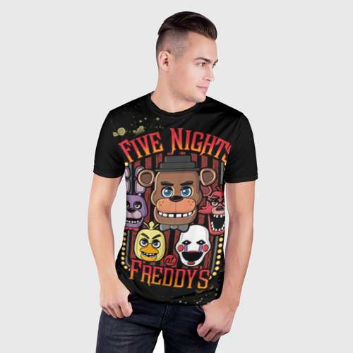 Мужская футболка 3D Slim Five Nights At Freddy's, цвет 3D печать - фото 3