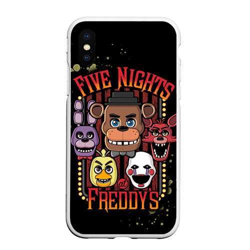 Чехол для iPhone XS Max матовый Five Nights At Freddy's, цвет белый