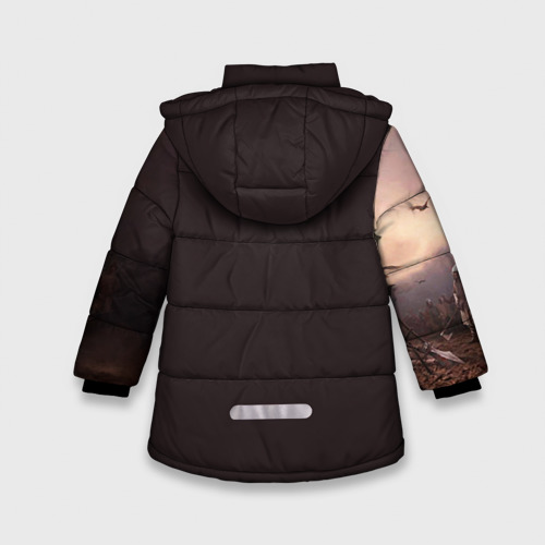 Зимняя куртка для девочек 3D Князь Святослав Игоревич, цвет черный - фото 2