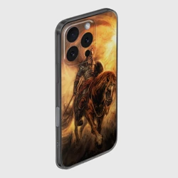 Чехол для iPhone 16 Pro силиконовый с защитой камеры Богатырь с копьем - фото 2