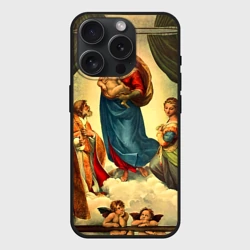 Чехол силиконовый для Apple iPhone 15 Pro Мax матовый Рафаэль - Сикстинская мадонна