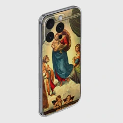 Чехол для iPhone 16 Pro Max силиконовый с защитой камеры Рафаэль - Сикстинская мадонна - фото 2