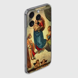 Чехол для iPhone 15 Pro Max силиконовый с защитой камеры Рафаэль - Сикстинская мадонна - фото 2