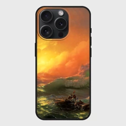 Чехол силиконовый для Apple iPhone 15 Pro Мax матовый Айвазовский - 9 Вал