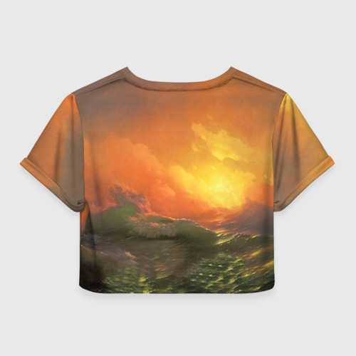 Женская футболка Crop-top 3D Айвазовский - 9 Вал, цвет 3D печать - фото 2
