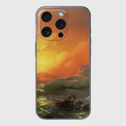 Чехол для iPhone 15 Pro Max силиконовый с защитой камеры Айвазовский - 9 Вал