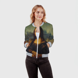 Женский бомбер 3D Леонардо да Винчи - Мона Лиза - фото 2