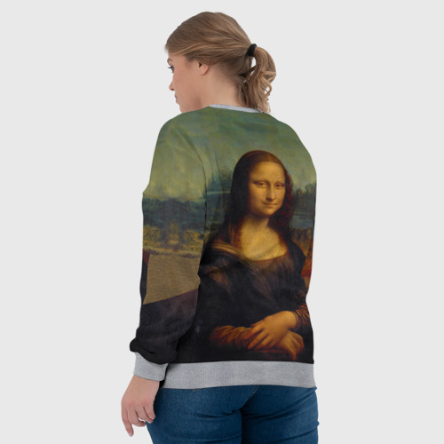 Женский свитшот 3D с принтом Леонардо да Винчи - Мона Лиза, вид сзади #2