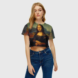 Женская футболка Crop-top 3D Леонардо да Винчи - Мона Лиза - фото 2