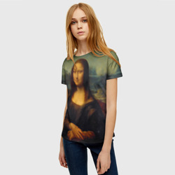 Женская футболка 3D Леонардо да Винчи - Мона Лиза - фото 2