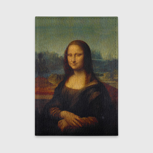 Обложка для автодокументов Леонардо да Винчи - Мона Лиза, цвет оранжевый