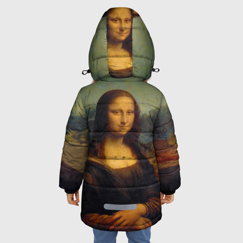 Зимняя куртка для девочек 3D Леонардо да Винчи - Мона Лиза, цвет черный - фото 4