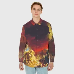 Мужская рубашка oversize 3D Брюллов - Последний день Помпеи - фото 2