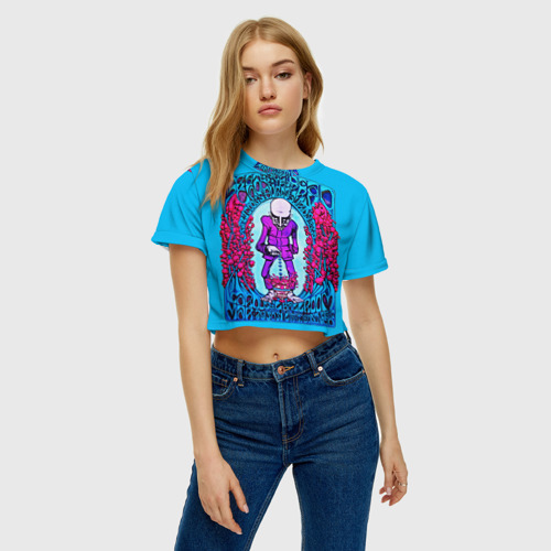 Женская футболка Crop-top 3D Drop Dead, цвет 3D печать - фото 4